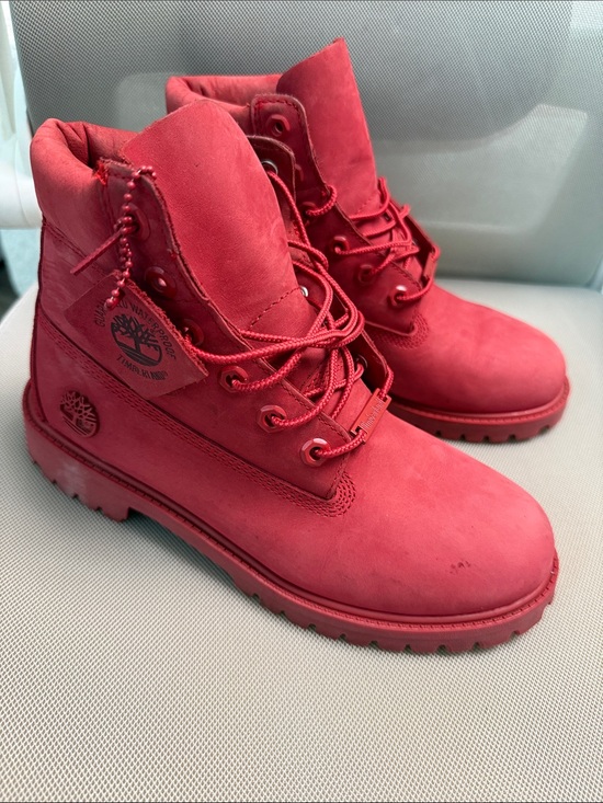 Timberland Shoes - Timberland Red Nubuck 6-Inch Lace-Up Ankle Boots Size Euro 39